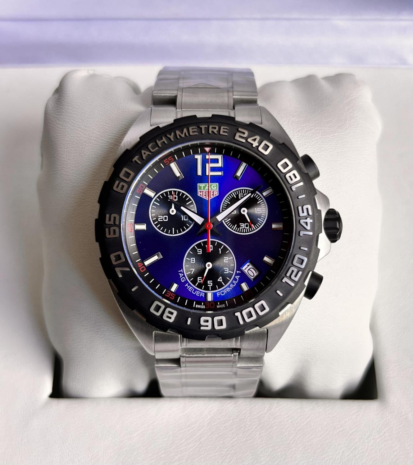 F1 Blue Tag Rf4 TAG HEUER FORMULA 1 BLUE DIAL BLACK CHRONOGRAPH BLACK BEZEL ...
