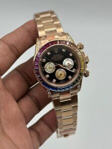 Rolex-Cosmograph-Daytona-Black-Dial-Rainbow-Rose-Gold