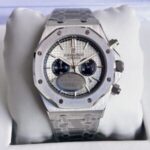 Audemars-Piguet-Royal-Oak-White-Dial-Black-Chronograph-Silver