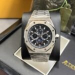 Audemars-Piguet-Royal-Oak-Perpetual-Calendar- Black-Dial-Chronograph-Silver