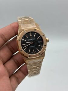 Audemars-Piguet-Royal-Oak-Black-Dial-Rose-Gold