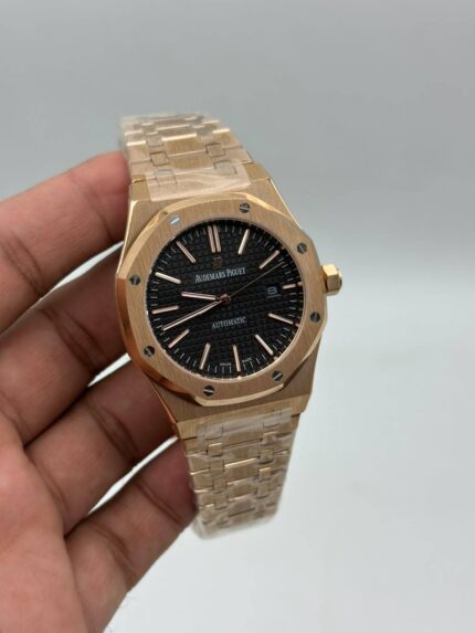 Audemars-Piguet-Royal-Oak-Black-Dial-Rose-Gold
