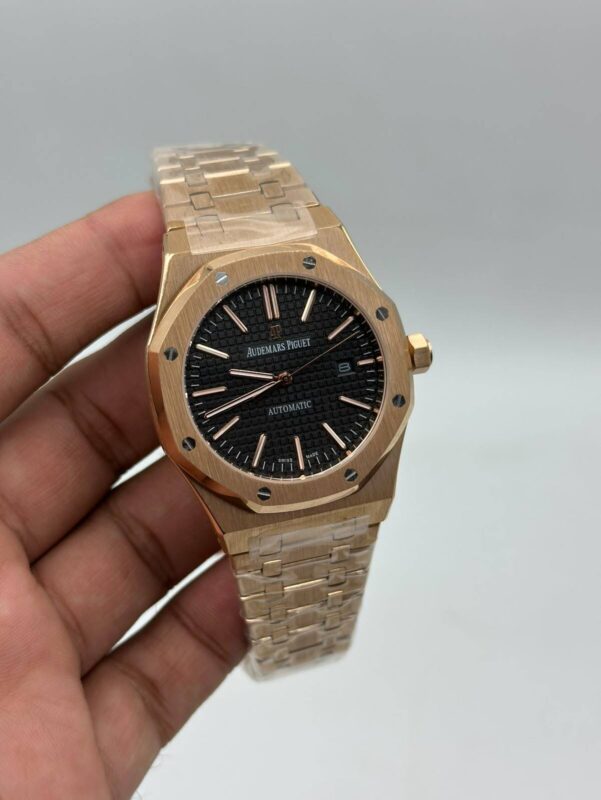 Audemars-Piguet-Royal-Oak-Black-Dial-Rose-Gold