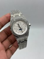 Audemars-Piguet-Royal-Oak-Perpetual-Calendar- White-Dial-Chronograph-Silver