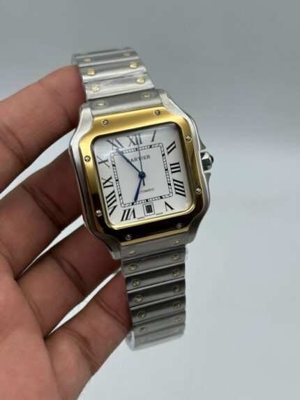 Cartier-Santos-De-White-Dial-Two-Tone
