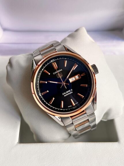 TAG HEUER CARRERA DAY DATE CLB-5 AUTOMATIC BLACK DIAL TWO TONE