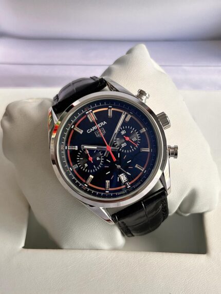 TAG HEUER CARRERA RACING CLB CHRONOGRAPH BLACK DIAL LEATHER
