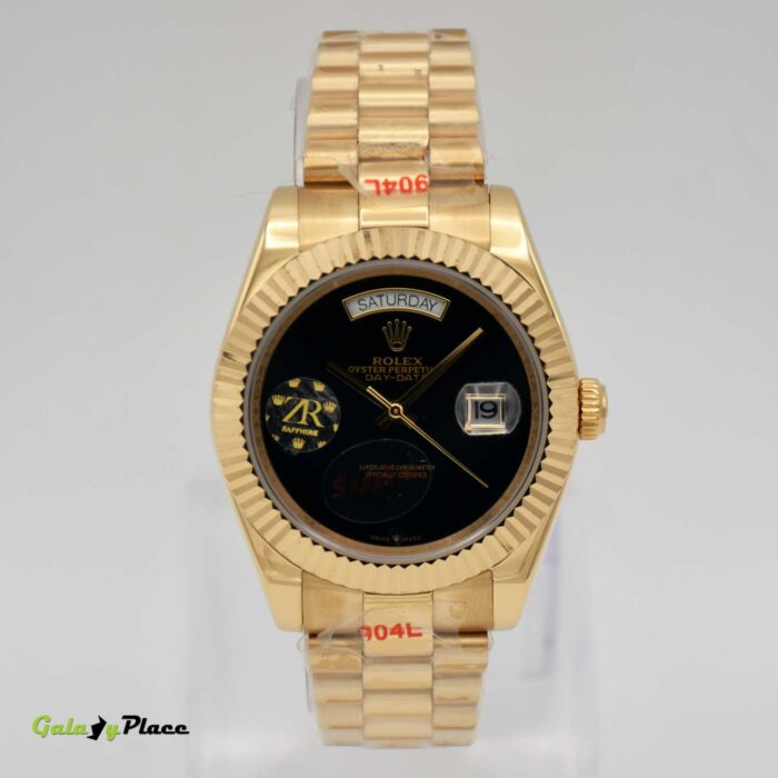 ROLEX DAY/DATE BLACK DIAL GOLD