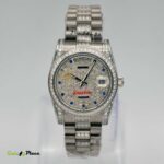ROLEX DAY/DATE STONES DIAL SILVER