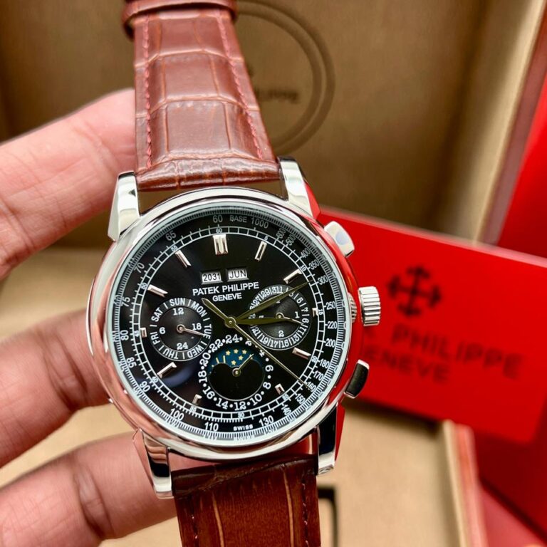 PATEK PHILLIPE MOON PHASE CALENDAR BLACK DIAL