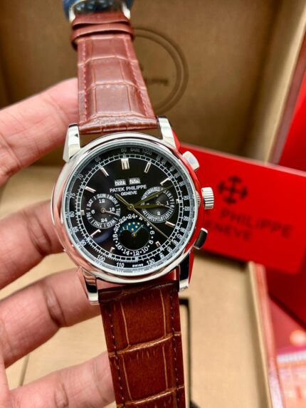 PATEK PHILLIPE MOON PHASE CALENDAR BLACK DIAL