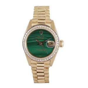 ROLEX DATE JUST GREEN DIAL GOLD