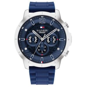 TOMMY HILFIGER BLUE DIAL RUBBER STRAP QUARTZ