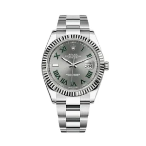 ROLEX DATE JUST GREY DIAL ROMAN FIGURE SILVER