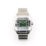CARTIER SANTOS DE AUTOMATIC GREEN DIAL SILVER