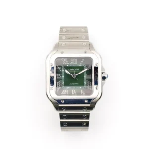 CARTIER SANTOS DE AUTOMATIC GREEN DIAL SILVER
