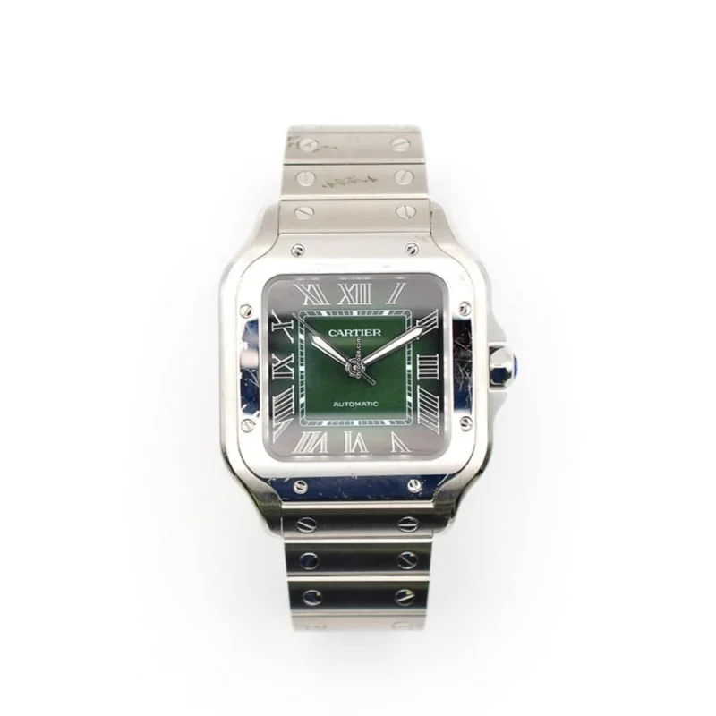CARTIER SANTOS DE AUTOMATIC GREEN DIAL SILVER
