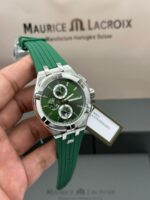 MAURICE LACROIX AIKON CHRONOGRAPH GREEN DIAL QUARTZ RUBBER STRAP