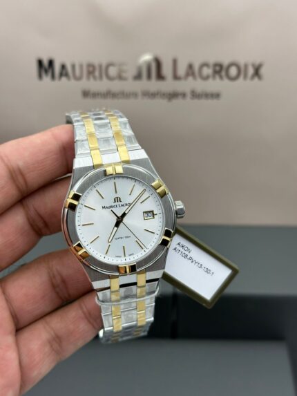 MAURICE LACROIX AIKON WHITE DIAL QUARTZ TWO-TONE