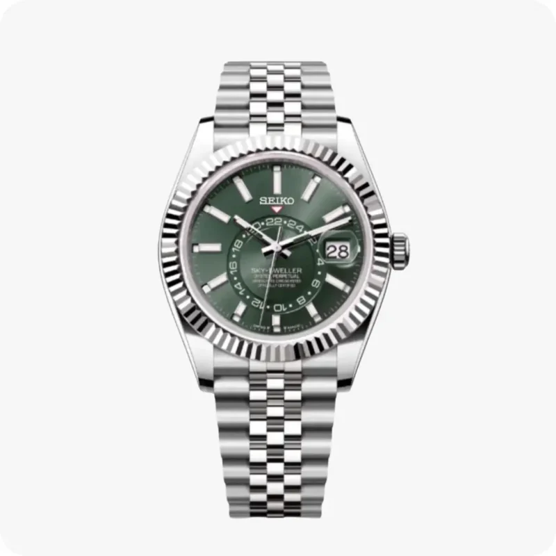 ROLEX SKY-DWELLER GREEN DIAL SILVER