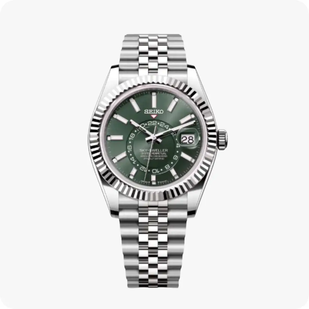 ROLEX SKY-DWELLER GREEN DIAL SILVER ROLEX SKY-DWELLER GREEN DIAL SILVER