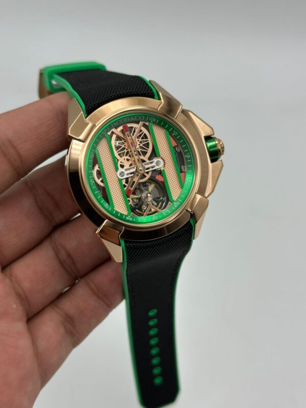 Jacob-&-Co-Epic-X-Bridges-Rose-Gold-Black-&-Green