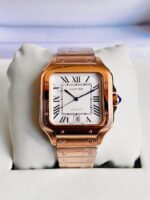 Cartier-santos-de-automatic-white-dial-Rose_Gold