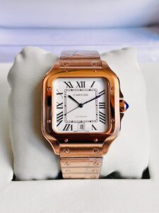 Cartier-santos-de-automatic-white-dial-Rose_Gold