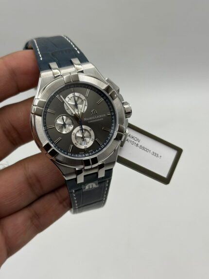 Maurice-Lacroix-Aikon-Chronograph-Quartz-Grey-Dial-Leather-Strap