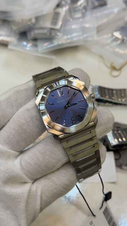 Bvlgari-Octo-Roma-Blue-Dial-Silver-Quartz