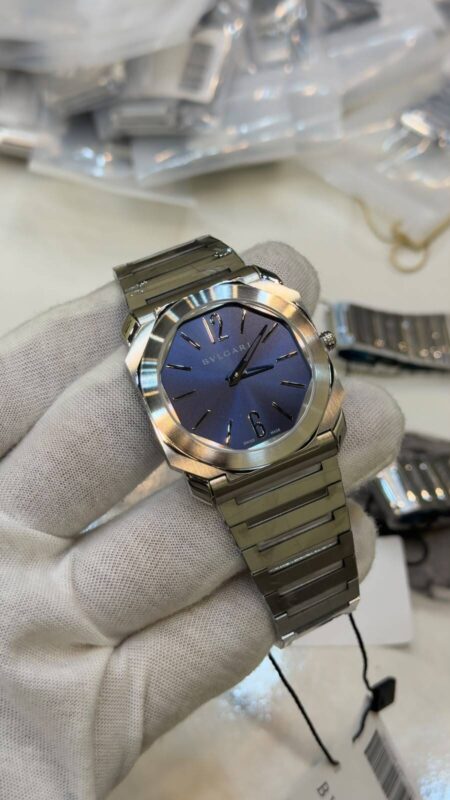 Bvlgari-Octo-Roma-Blue-Dial-Silver-Quartz