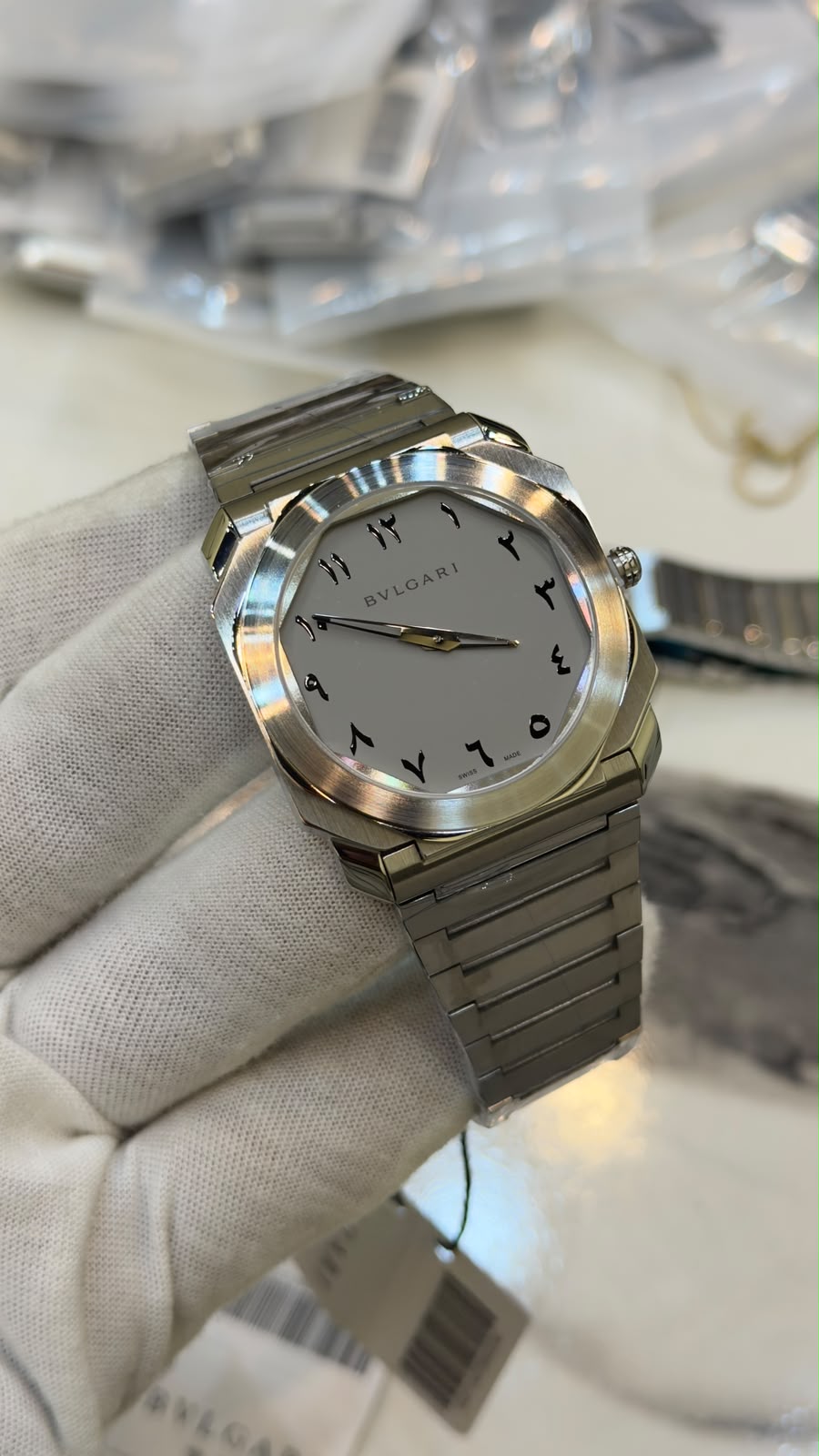 Bvlgari-Octo-Roma-Grey-Dial-Arabic-Silver-Quartz Bvlgari-Octo-Roma-Grey-Dial-Arabic-Silver-Quartz