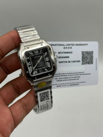 Cartier-Santos-De-Cartier-Automatic-Black-Dial-Silver