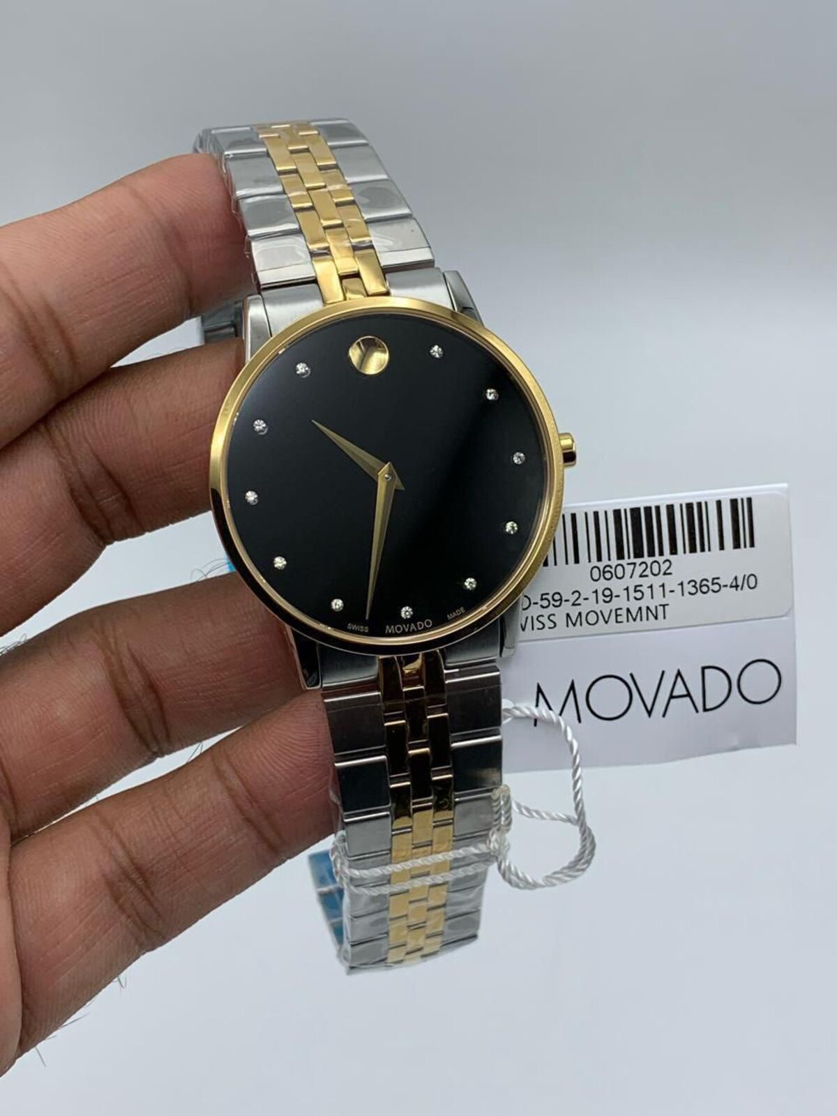 Movado-Museum-Classic-Black-Dial-Diamond-Two-Tone Movado-Museum-Classic-Black-Dial-Diamond-Two-Tone