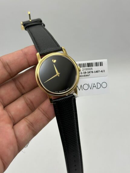 Movado-Museum-Classic-Black-Dial-leather-Strap-Gold