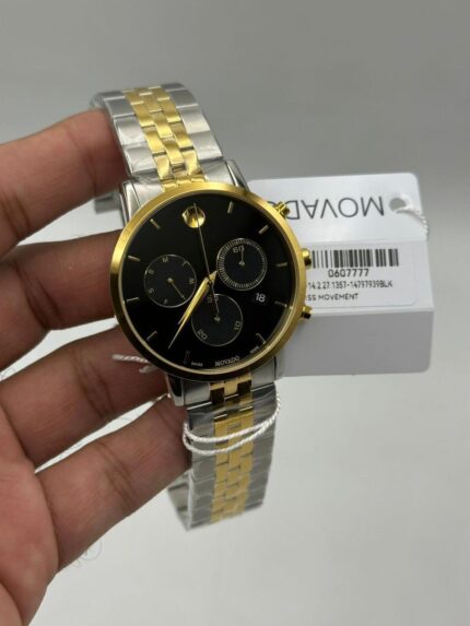 Movado-Museum-Classic-Black-dial-Chronograph-Two-Tone