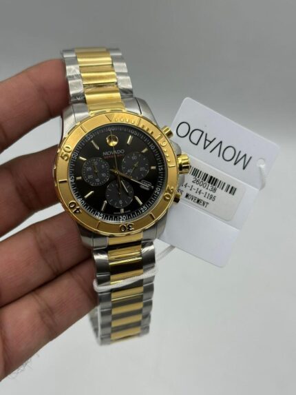 Movado-Series -800-Chronograph-Black-Dial-Two-Tone