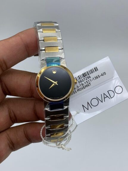 Movado-Temo-Black-Dial-Two-Tone
