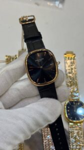 Patek-Phillipe-Ellipse-Black-Dial-Black-Leather-Strap-Rose-Gold