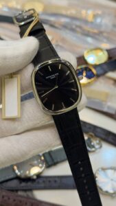 Patek-Phillipe-Ellipse-Black-Dial-Black-Leather-Strap-Silver