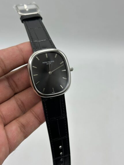 Patek-Phillipe-Ellipse-Black-Dial-Black-Leather-Strap