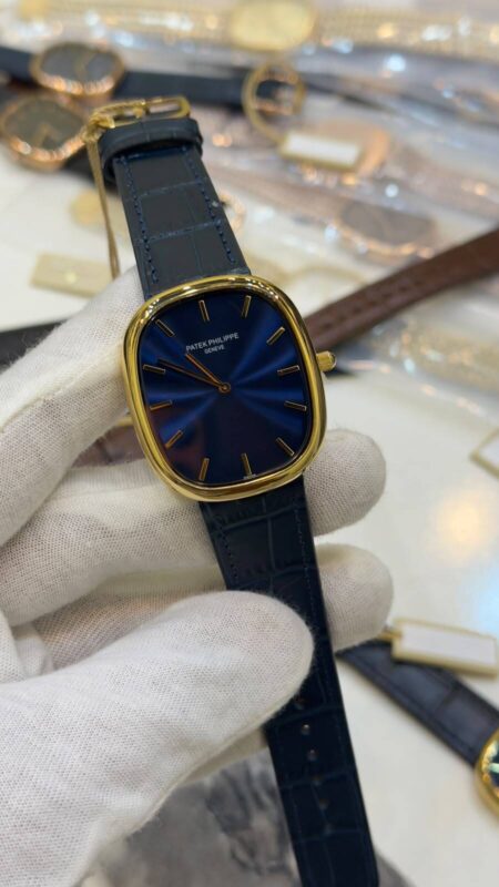 Patek-Phillipe-Ellipse-Blue-Dial-Blue-Leather-Strap-Gold