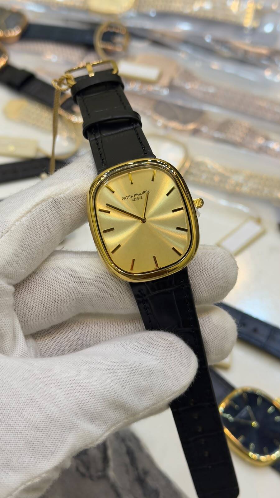 Patek-Phillipe-Ellipse-Gold-Dial-Black-Leather-Strap-Gold Patek-Phillipe-Ellipse-Gold-Dial-Black-Leather-Strap-Gold