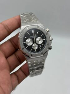 Audemars-Piguet-Royal-Oak-Black Dial-Silver-Chronograph-Silver