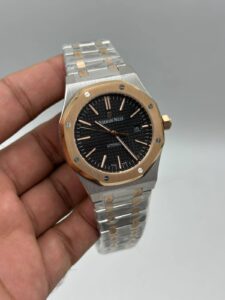Audemars-Piguet-Royal-Oak-Black-Dial-Two-Tone