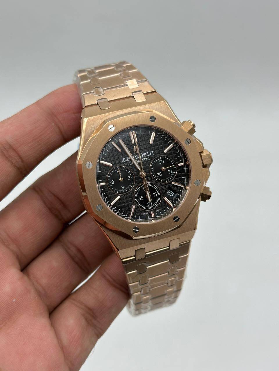 Audemars-Piguet-Royal-Oak-Black-Dial-Chronograph-Rose-Gold Audemars-Piguet-Royal-Oak-Black-Dial-Chronograph-Rose-Gold