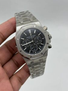 Audemars-Piguet-Royal-Oak-Black-Dial-Chronograph-Silver