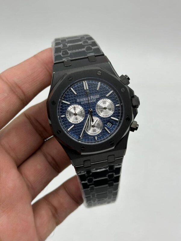 Audemars-Piguet-Royal-Oak-Blue-Dial-Silver-Chronograph-Black