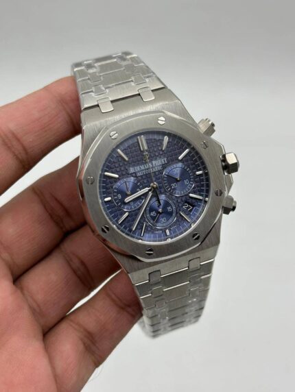 Audemars-Piguet-Royal-Oak-Blue-Dial-Chronograph-Silver