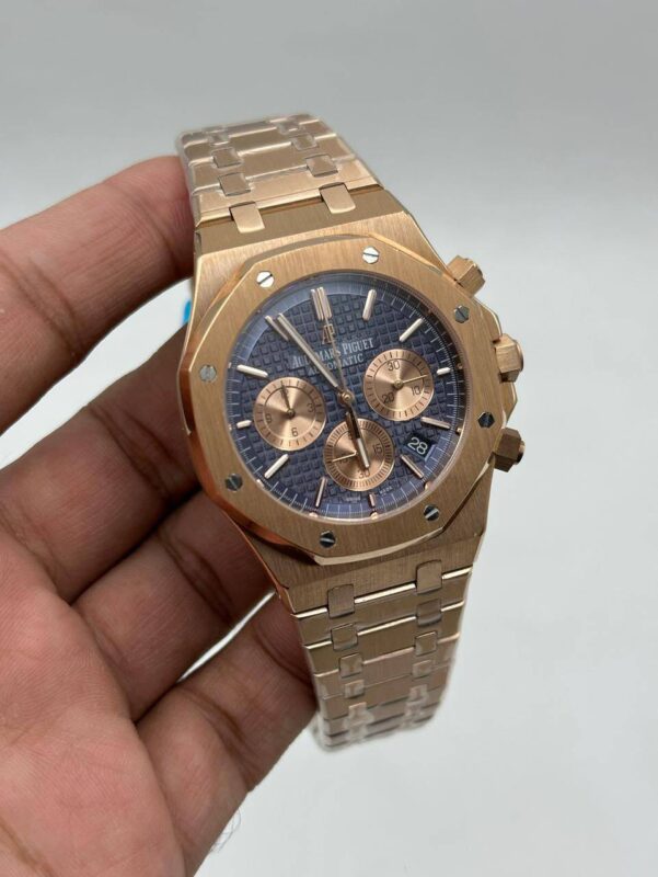 Audemars-Piguet-Royal-Oak-Blue-Dial-Rose-Gold-Chronograph-Rose-Gold
